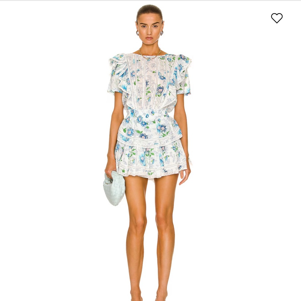 LoveShackFancy Natasha Dress in Blueberry Cloud